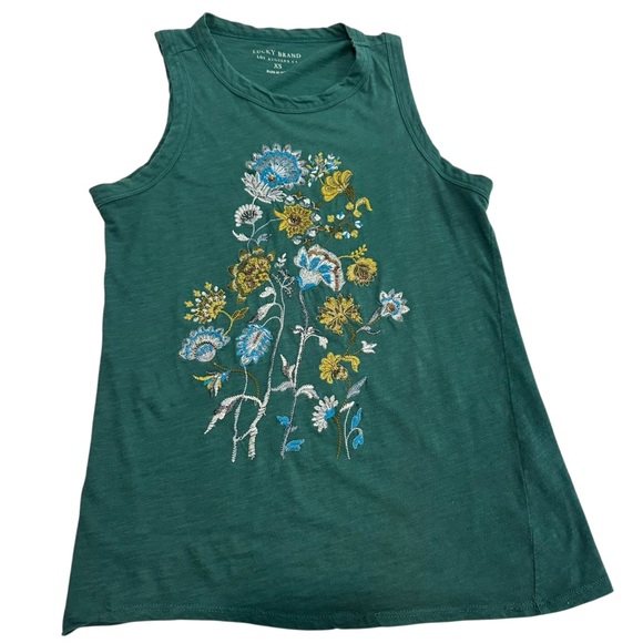 Lucky Brand Y2K Floral Embroidered Tank,‎ XS - Picture 5 of 9